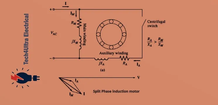 Diagram of centrifugal switch in an induction motor